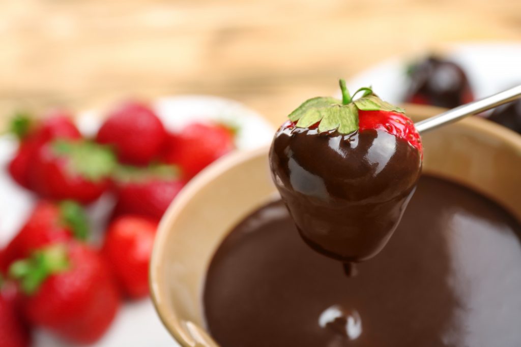 chocolade fondue - aardbei